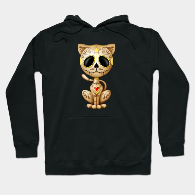 Brown Zombie Sugar Kitten Cat Hoodie by jeffbartels